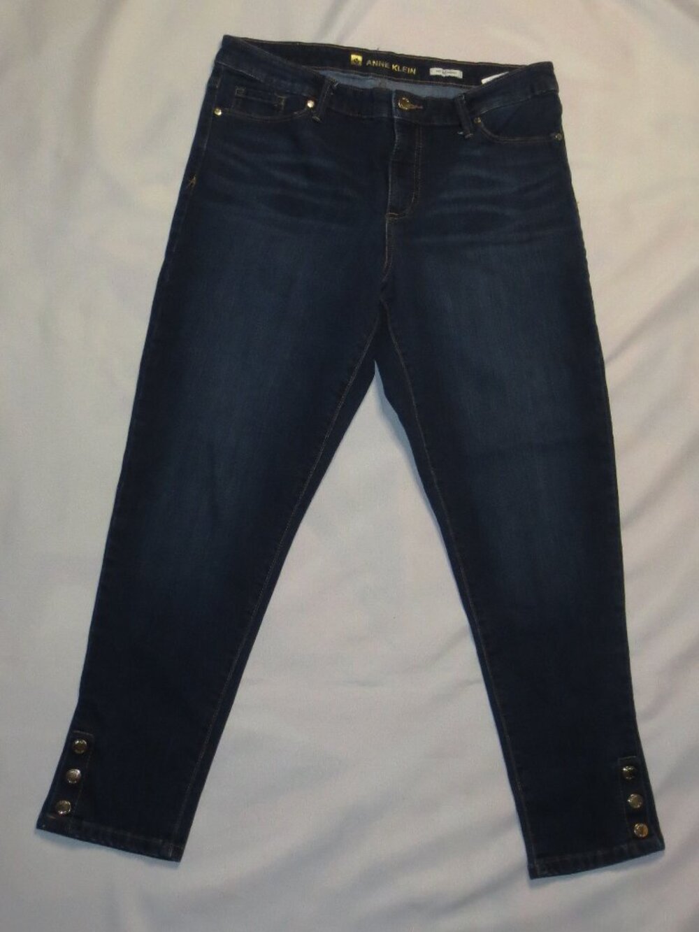 ANNE KLEIN womens JEANS blue SKINNY denim MID-RISE ankle STRETCH SIZE 12